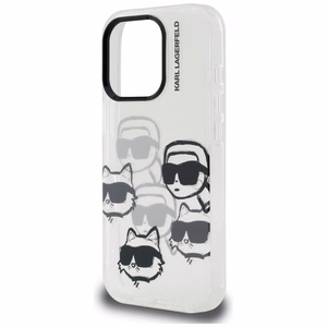 Karl Lagerfeld IML daugiaspalvis K&C galvos raštas dėklas iPhone 16 Pro Max - permatomas
