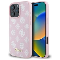 Guess bijūno užrašas magnetinis dėklas telefonui iPhone 16 Pro Max - rožinė