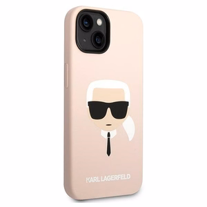 Karl Lagerfeld KLHCP14MSLKHLP iPhone 14 Plus 6.7 "kietasis dėklas rožinis / rožinis silikoninis Karl's Head