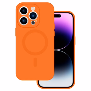 TEL PROTECT Magnetinis silikoninis dėklas telefonui Iphone 15 Plus oranžinis