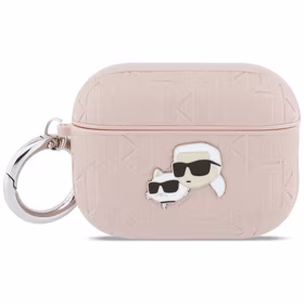 Karl Lagerfeld Monogram Karl & Choupette Head Dėklas for AirPods Pro 3 - rožinis