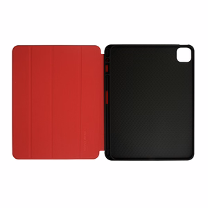 Crong FlexFolio atverčiamas dėklas, skirtas iPad Air 11" (2026–2024) / iPad Air 10.9" (5-osios / 4-osios kartos) / iPad Pro 11" (2022–2021), su Apple Pencil laikikliu, raudonas