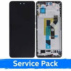 LCD ekranas skirtas Xiaomi 13 Lite su rėmeliu / juodas / (Service Pack)