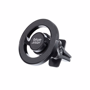 Magnetic car phone holder compatible with Magsafe Blue star CLAMP air vent black