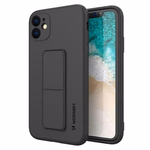 Wozinsky Kickstand Case silikoninis dėklas su stovu Xiaomi Redmi 10X 4G / Xiaomi Redmi Note 9 juodas