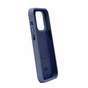 Puro Icon Mag Pro magnetinis silikoninis dėklas telefonui iPhone 15 Pro Max - tamsiai mėlynas