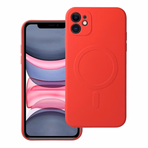 SILICONE MAG COVER dėklas telefonui, suderinamas su MagSafe, IPHONE 11 raudonas