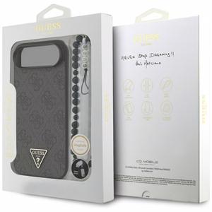 Guess чехол 4G Strap с треугольным логотипом MagSafe для iPhone 17 Air - черный