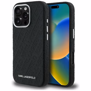 Karl Lagerfeld FW Stamped Karl MagSafe Dėklas iPhone 16 Pro Max - juodas