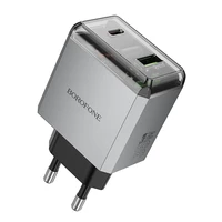 Borofone Įkroviklis BN20 Lena (m) - USB + Type C - PD 35W pilkas
