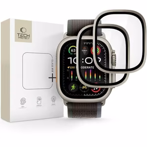 Tech-Protect grūdintas stiklas 2 vnt. Apple Watch Ultra 49mm sidabrinis ir juodas