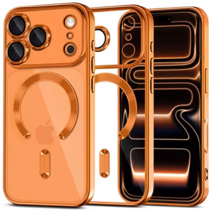 Tech-Protect MagFlex MagSafe dėklas iPhone 17 Pro skaidrus oranžinis