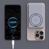 Dudao K28S 20W PD 5000mAh Išorinė baterija su Magnetine funkcija ir stovu - sidabrinė