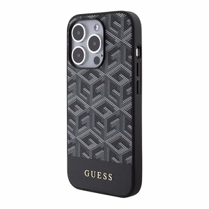 Guess GCube Stripes Magnetinis dėklas telefonui iPhone 15 Pro Max - juodas