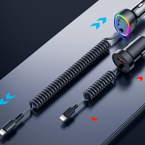 Įkroviklis automobilinis Joyroom (JR-CL20) 4IN1 (2xUSB, 1xUSB-C 1.6M 57W) su lightning laidu juodas