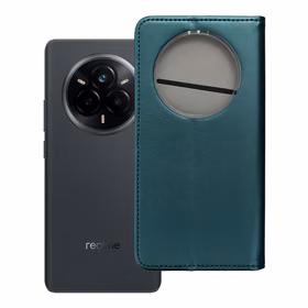 SMART MAGNETO knyginis dėklas telefonui REALME 14 PRO tamsiai žalias