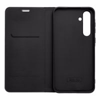 LUNA Book Carbon dėklas telefonui XIAOMI Redmi Note 14 4G (GLOBAL - 164,84mm x 78,15mm x 8,16mm) juodas