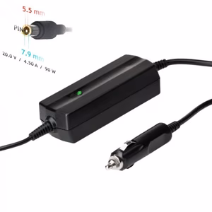 Automobilinis įkroviklis nešiojamam kompiuteriui Akyga AK-ND-39 (20V / 4.5A 90W 7.9 x 5.5mm + pin) LENOVO 1.2m