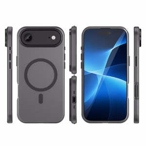 Magnetinis abrazyvinis dėklas telefonui iPhone 17 Air, suderinamas su MagSafe - matinė juoda