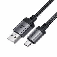 "Acefast C20-04" USB-A - USB-C kabelis 480Mb/s 3A 1,2 m - juodas