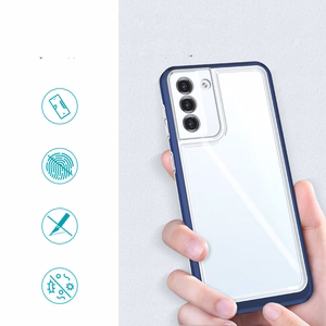 Clear 3in1 dėklas Samsung Galaxy S23 silikoninis dėklas su rėmeliu mėlynas