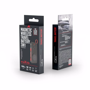 Maxlife belaidė išorinė baterija MXPB-08 10000 mAh magnetinė 3in1 juoda