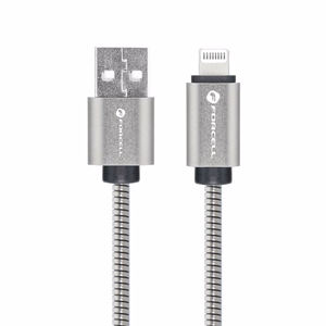 FORCELL F-ENERGY Metal C236 kabelis USB A į Lightning 2,4A 12W 1 m sidabrinis
