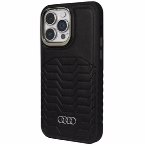 Audi Sintetinės odos dėklas telefonui su Magnetine iPhone 15 Pro Max - juodas
