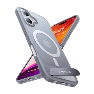 Dėklas Torras Pstand Series iPhone 16 Plus (titano pilkas)