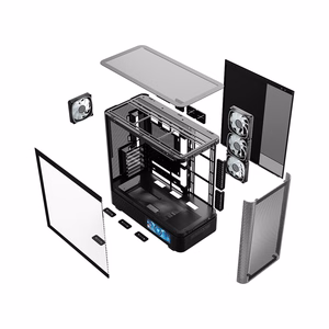 MODECOM kompiuterio korpusas Volcano AQ400 ARGB Midi Juoda