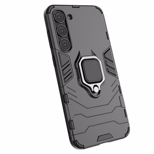 Ring Armor dėklas Samsung Galaxy S23+ šarvuotas dangtelis magnetinis laikiklis žiedas juodas