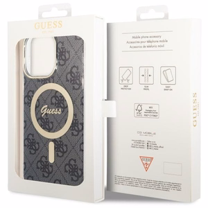Guess 4G Magnetinis dėklas telefonui iPhone 14 Pro Max - juodas