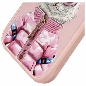 Nimmy Cool&Cute 2.0 Katės dėklas telefonui iPhone 16 Pro - rožinė
