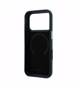 Dėklas Lacoste PVC Petit Pique Semi Wrap Embossed MagSafe Apple iPhone 18 Pro žalias