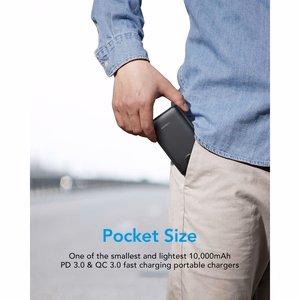 VEGER išorinė baterija 10000 mAh PD QC3.0 2A 22,5W S11 (W1140) juoda