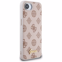 Guess Peony Script Logo Magnetinis dėklas telefonui iPhone 16e - rudas