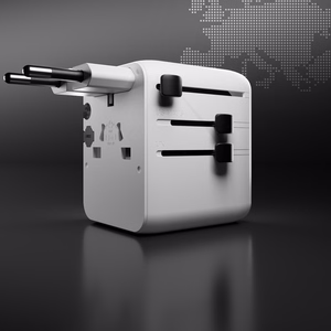Universalus kelioninis adapteris su USB-A ir 2x USB-C P