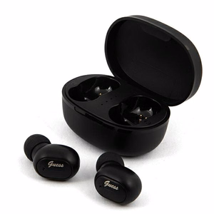 Guess GUTWST30BKTWS Bluetooth belaidės ausinės su įkrovimo stotele, juodos