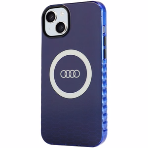 Audi IML Magnetinis dėklas su dideliu logotipu telefonui iPhone 15 Plus/14 Plus - mėlynas
