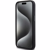 Karl Lagerfeld silikoninis Choupette Metal Pin dėklas telefonui iPhone 15 Plus / 14 Plus - juodas