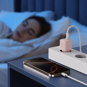 Tech-Protect NCM25 USB-C PD 25W sieninis įkroviklis - rožinis