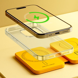 WEKOME WP-U172 sulankstoma 3-in-1 belaidžio įkrovimo stotelė su veidrodžiu, skirta iPhone, Apple Watch ir AirPods, suderinama su MagSafe, 15 W, geltona