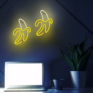Neon LED Light BANANA baltas geltonas Bat + USB FLNE10 Forever Light