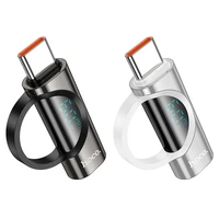 Adapteris USB-C į Lightning Hoco 3A 60W su skaitmenine indikacija UA32A sidabrinis