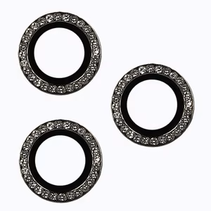 Apsauginis stiklas HARD DIAMOND kamerai (LENS) Iphone 15 Pro/15 Pro Max juodas (3 vnt.)
