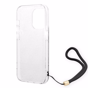 Guess GUOHCP14LH4STK iPhone 14 Pro 6.1 "juodas / juodas kietas dėklas 4G spauda Dirželis