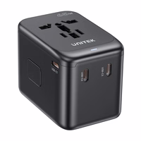 Maitinimo įkroviklis - Unitek 65W Universal Travel Adapter (P1122ABK01) | 1xUSB-A 3xUSB-C 1xAC
