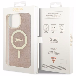 Guess 4G Magnetinis dėklas telefonui iPhone 14 Pro Max - rožinis