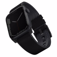 Uniq Straden odinis Hybrid dirželis skirtas Apple Watch 1/2/3/4/5/6/7/8/SE/SE2/Ultra 42/44/45/49mm - juodas