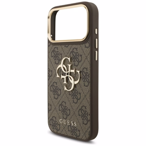 Guess 4G Big 4G Classic Logo Big Strap Metal Buttons dėklas iPhone 17 Pro Max (m) - rudas